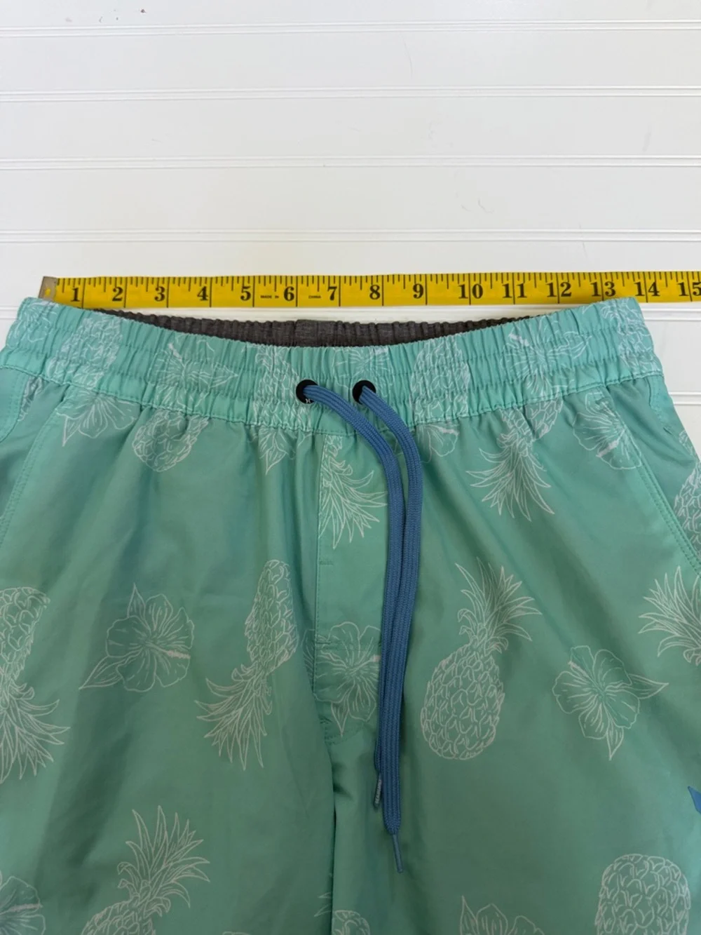 (114)Hurley Teal Pineapple Print Swim Shorts